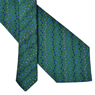 Turnbull & Asser Digital Polkadot Azul Púrpura, Corbata de Seda 60” X 3.5” COMO NUEVA Foto 1 de 4