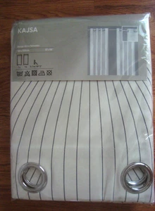 IKEA KAJSA Paar Vorhänge (2 Paneele) Anna Salander 57 x 98" hellbeige grau - Bild 1 von 15