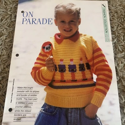 VINTAGE CREATIVE NEEDLES PATTERN - ON PARADE CROCHETED IN DK YARN  - Image 1 of 4