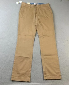 Pantalones Original Penguin Para Hombre 30X32 Marrón Frente Plano Pierna Recta Nuevos con Etiquetas - Imagen 1 de 10