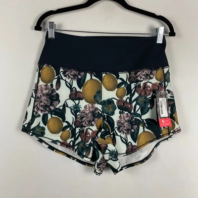 Oiselle Run High Rise Roga Shorts Size 6 Floral Print Pull On Multicolor - Image 1 of 4