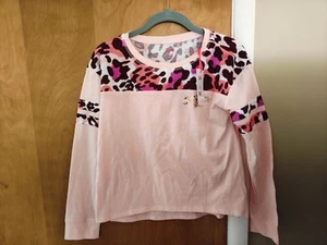 Justice Baby Pink Cheetah Print Long Sleeve Cropped Top Shirt Youth 12/14 NEW - Picture 1 of 6