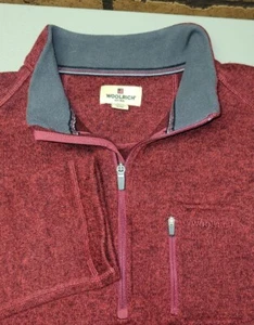 Suéter Woolrich Para Hombre Talla XL Rojo 1/4 Cremallera Bolsillo en el Pecho Manga Larga Cuello Alto - Imagen 1 de 10