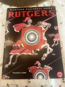 Harvard vs. Rutgers 10/5/1963 College-Football-Programm gut - Bild 1 von 7