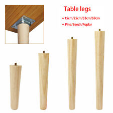 4 x Wood Table Legs Tapered Pine Beech Poplar Table Stool Sofa Parts Furniture