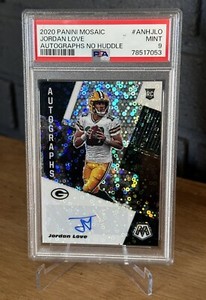 2020 Panini Mosaic Jordan Love No Huddle Disco Prizm Auto RC PSA 9 MINT Packers