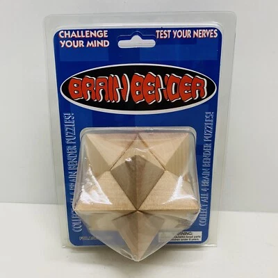 Brain Bender Puzzle Wooden Brain Teaser Travel Kids Adults Educational Gift - Image 1 of 4