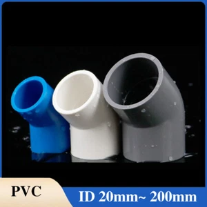 PVC Pipe Fitting 45 Degree Elbow Furniture Grade Pipe Socket Fitting ID 20~200mm - Picture 1 of 11