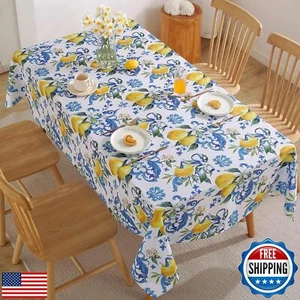 SASTYBALE Lemon Tablecloth, Washable Summer Table Cloth Printed with Lemons F - Picture 1 of 5