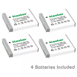 Kastar NB-6L Battery for Canon PowerShot SD1300 IS, SD3500 IS, SD4000 IS - Picture 1 of 3