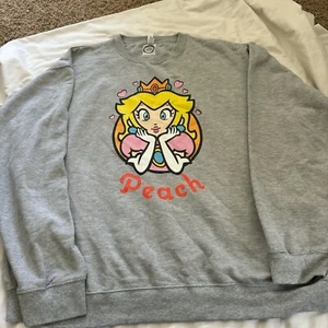 Nintendo Super Mario Princess Peach Sweatshirt Grey Adult XXL Great Condition - Picture 1 of 5