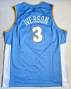 NWT Authentic Adidas Stitched NBA Denver Nuggets Iverson Blue 2006-7 Jersey 52 - Picture 1 of 11