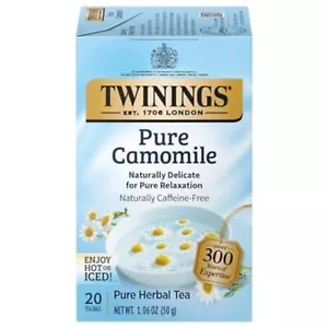 2 Pack - Twinings Pure Camomile Herbal Tea - 20 Count - Picture 1 of 3
