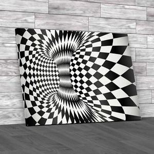 Rhombus Optical Illusion Abstract Surface Pattern Canvas Print Large Picture - Picture 1 of 12