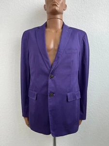 Etro Soft Men's Stretch Cotton Blazer Sport Coat Jacket Purple Italy - Picture 1 of 24