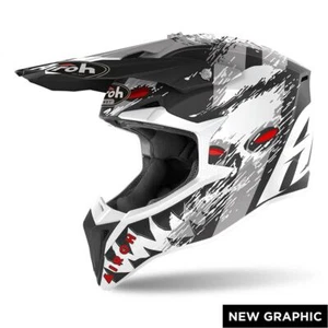 AIROH WRAAP DEMON CASCO FUORISTRADA OFF ROAD BIANCO NERO OPACO CROSS ENDURO - Imagen 1 de 9