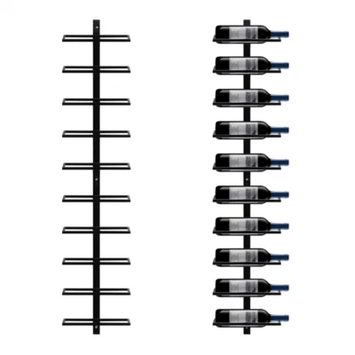 Portabottiglie Vino da Parete Scaffale Vini 126cm per 10 Bottiglie in Metallo - Immagine 1 di 4