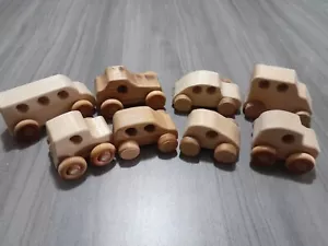Lot Of 8 handmade Toy Wooden Cars Various Sizes And Shapes 8 - Picture 1 of 2