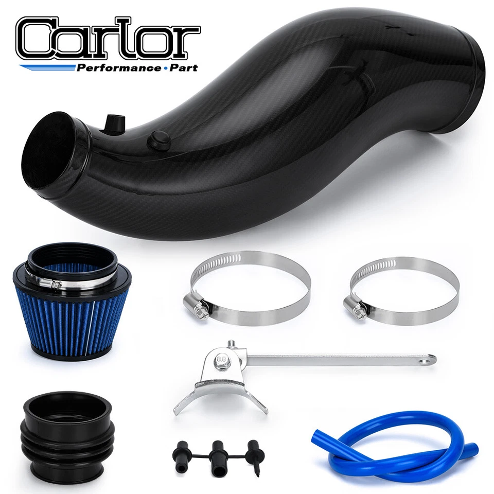 Tubo de admisión de filtro de aire frío de alto flujo de fibra de carbono para Honda Civic EG EK Foto 1 de 4
