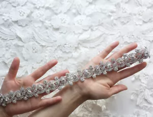 Strass Diamant Roségold Kettenborte Hochzeitskleid Gürtel Braut Perle Applikation - Bild 1 von 10