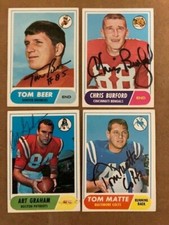 Art Graham  Signed 1968 Topps  Football Card  with COA