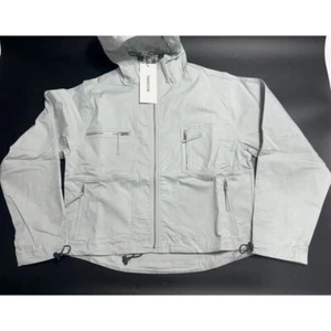 Thakoon NWT 100% Cotton Hooded Zip Up Jacket Pale Gray in Size XS - Picture 1 of 5
