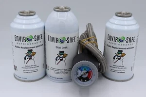 Refrigerante de repuesto Enviro-Safe Auto AC 134 con kit de medidor y parada de tinte - Imagen 1 de 2