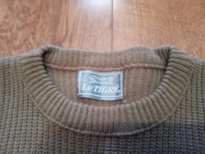 Suéter Le Tigre Lt. Marrón Vintage Años 80 (L) Hecho en EE. UU. Foto 1 de 4