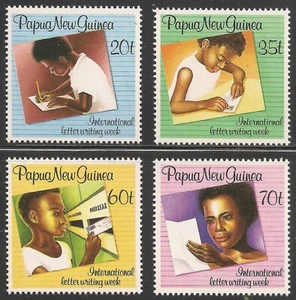Papúa Nueva Guinea #707-710 (A164) En muy buen estado montado - 1989 20t a 70t Intl. Escritura de cartas - Imagen 1 de 1