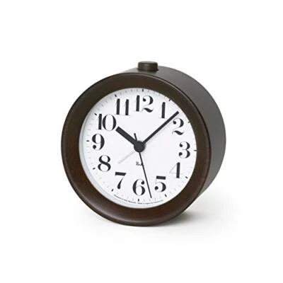 Lemnos RIKI ALARM CLOCK Alarm Clock Brown WR09-15 BW Table Clock Japan - Image 1 of 4