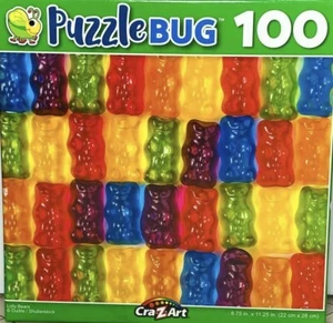 New Sealed Gummy Bears 100 Piece Jigsaw Puzzle 8X11 Candy Sweet Treat Challenge - Picture 1 of 1