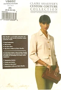 VOGUE Misses' Jacket Claire Shaeffer's Pattern V8692 Size 6-12 UNCUT - Picture 1 of 2