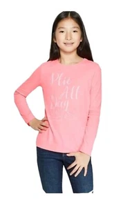NWT Girls Pink Cat & Jack Long Sleeve "Plie All Day" Ballet Shirt XLarge (14/16) - Picture 1 of 10