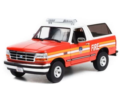 1/18 Greenlight FDNY 1996 Ford Bronco Fire Department New York City Red 19118 - Image 1 of 3