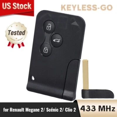 KEYLESS-GO Car Key For Renault Megane Scenic 2 Clio 3 Remote Card Smart Key ID46 - Image 1 of 4
