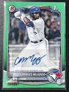 2025 Bowman 1st Blue Jays Charles McAdoo Autograph Auto Green #/99 Baseball - Picture 1 of 2