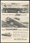 1959 Ford 4wd 2wd pickup truck farm photos unusual vintage print ad