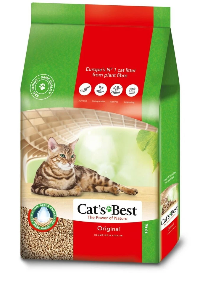 Cat's Best (28441) Öko Plus Original Katzenstreu 40 Liter Klumpend aus Pflanzenfaser-Pellets