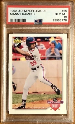 1992 Upper Deck Minor League #55 MANNY RAMIREZ RC PSA 10 GEM MT - Image 1 of 2
