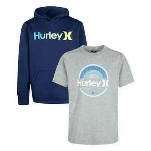 HURLEY 2-Pack Hoodie Sweatshirt + T-Shirt KIDS YOUTH BOYS S SMALL 5/6 *NEW* Tee - Picture 1 of 12