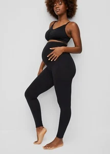 NWT~ Motherhood sz L Maternity Essential stretch Black Leggings Pants S19 - Picture 1 of 11