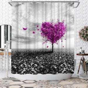 Tree Shower Curtain Nature Heart Shaped Tree Shower Curtain 72x72inch Polyest... - Picture 1 of 5