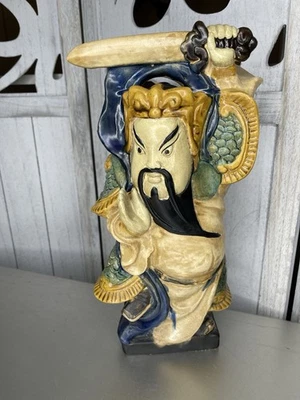 Figura de hombre de barro chino Shiwan Shekwan de colección asiático grande 14 pulgadas de alto Foto 1 de 4