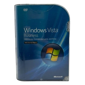 Windows Vista Business SP1 - Full Version - 32 Bit (66J-06353) Brand New Sealed - Picture 1 of 7
