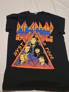 Def Leppard Hysteria Tour Shirt Sz XL 1987 1988 Tour Black Tee REPRINT 2018 - Picture 1 of 1
