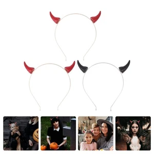 3 Pezzi Fascia per Capelli Diavolo Accessori Halloween per Donna Fascia Costume - Foto 1 di 12