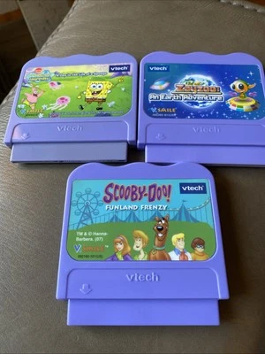 V-Tech Lot Of 3 V.SMILE Learning Games For Kids Scooby, Sponge Bob & Zayzoo - Image 1 of 4