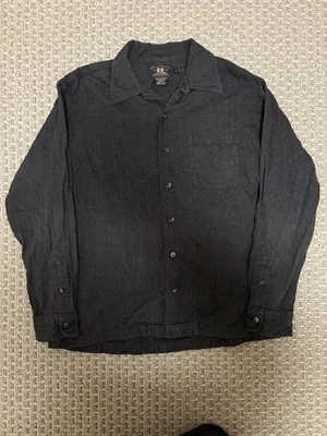 RRL Ralph Lauren 100% Algodón Hombre Gris Camisa Abotonada Talla M Foto 1 de 4