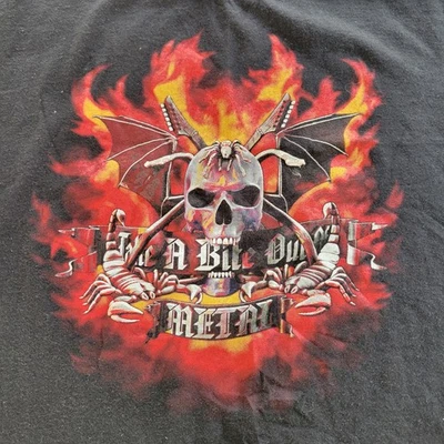 Camiseta Xtreme Limit Heavy Metal Calavera Llamas Alas de Escorpión Negra Talla L Foto 1 de 4