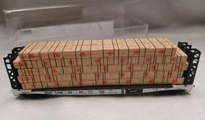 5950 Soo Line w/ Lumber Load 53' Bulkhead Flatcar-3-Piece Set Car + Load + Case - Picture 1 of 7